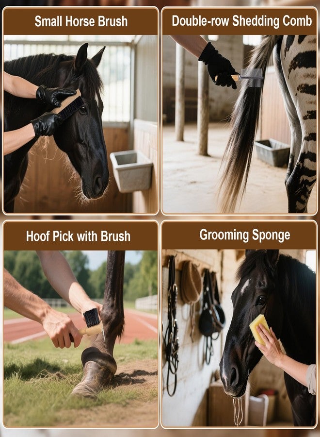 DigNew 13-Piece Horse Grooming kit for Daily Care,Complete Horse Supplies Set with Wood Brushes, Tack Essentials, Curry Tools, and Practical Horse Accessories for Farm & Stable Use - Image 5
